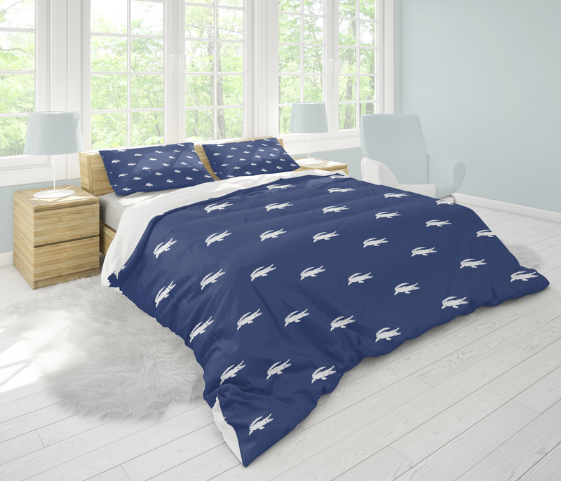 Alligator Pillow Sham, Navy Blue