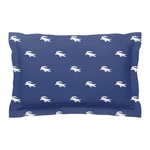 Alligator Pillow Sham, Navy Blue