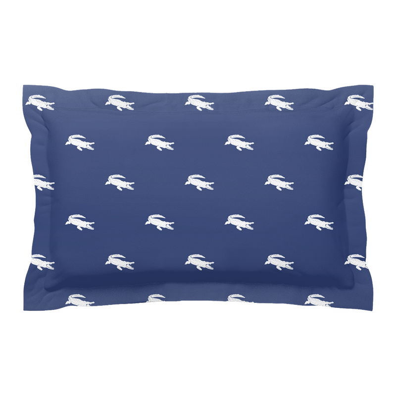 Alligator Pillow Sham, Navy Blue