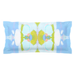 Sea Grape Pillow Sham, French Blue and Chartreuse