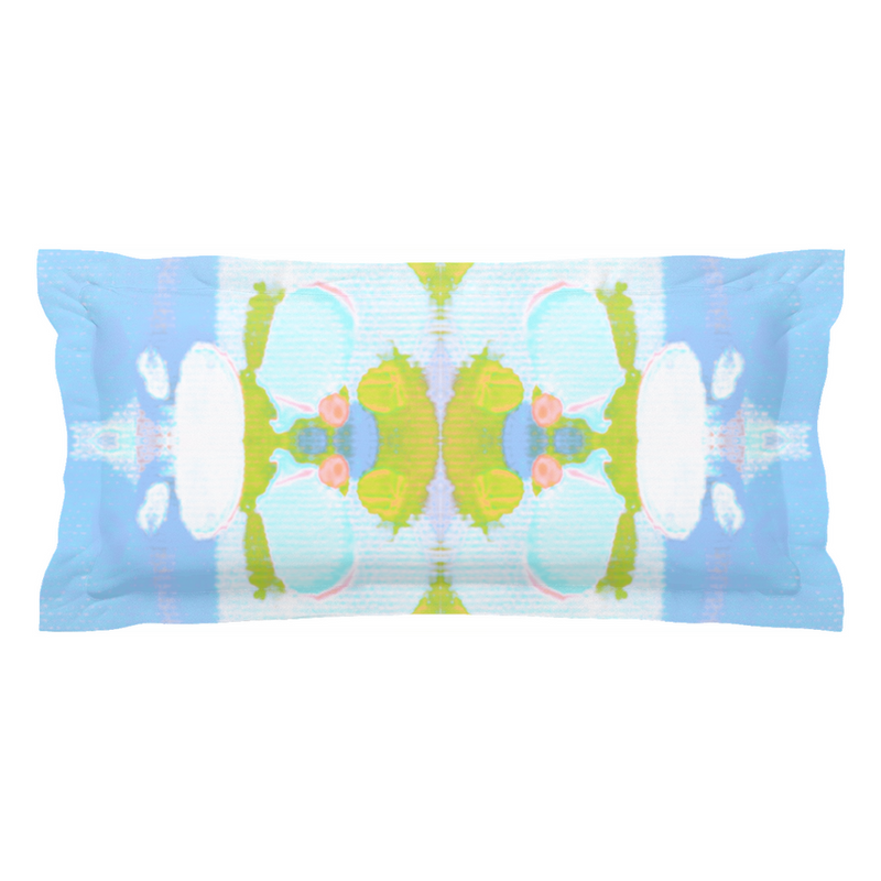 Sea Grape Pillow Sham, French Blue and Chartreuse