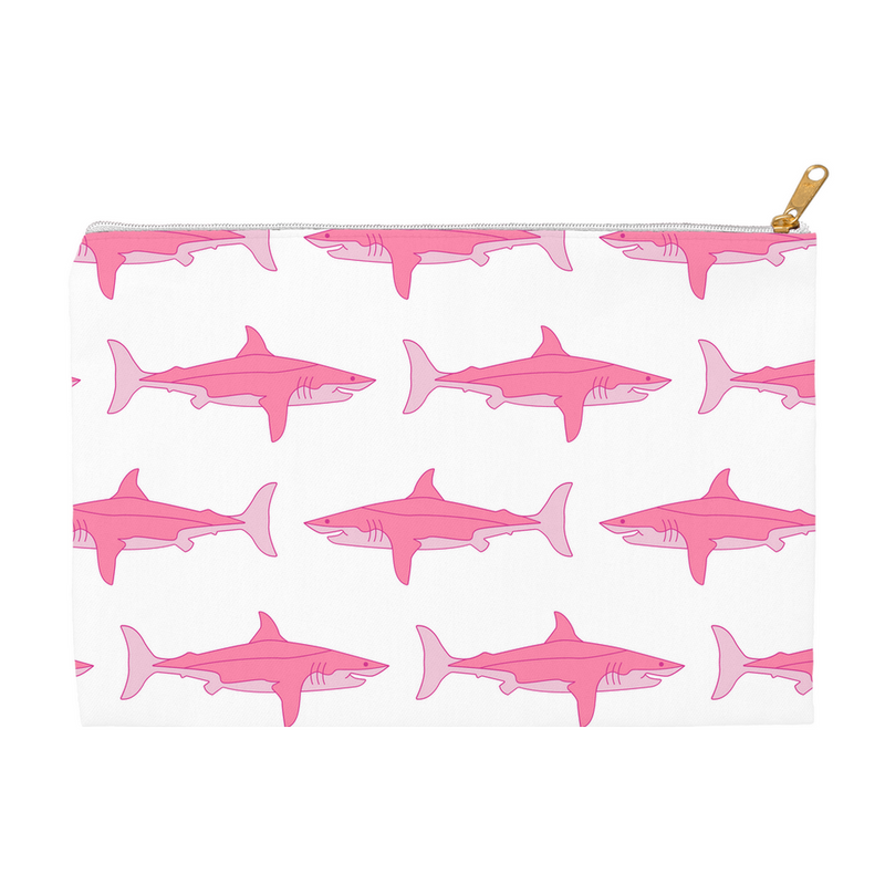 Pink Shark Accessory Pouch