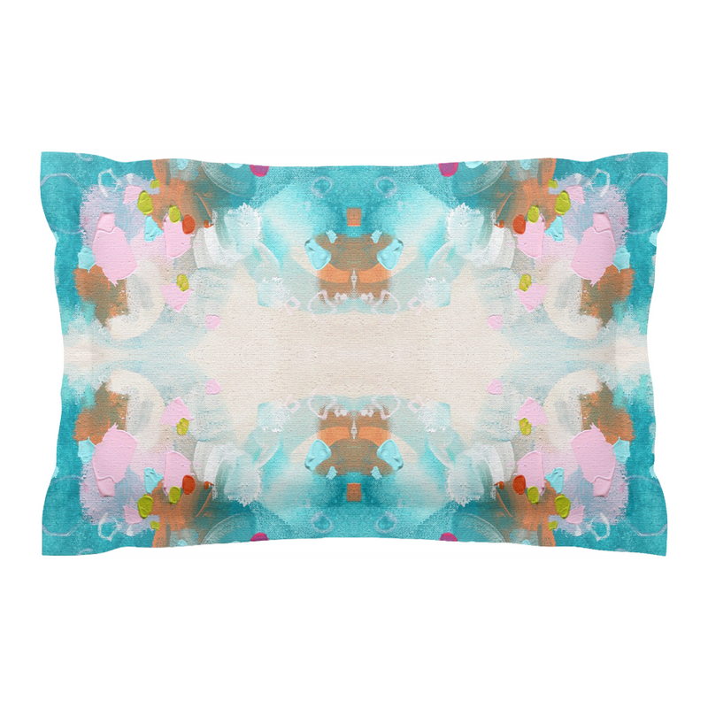 Turquoise Garden Pillow Sham