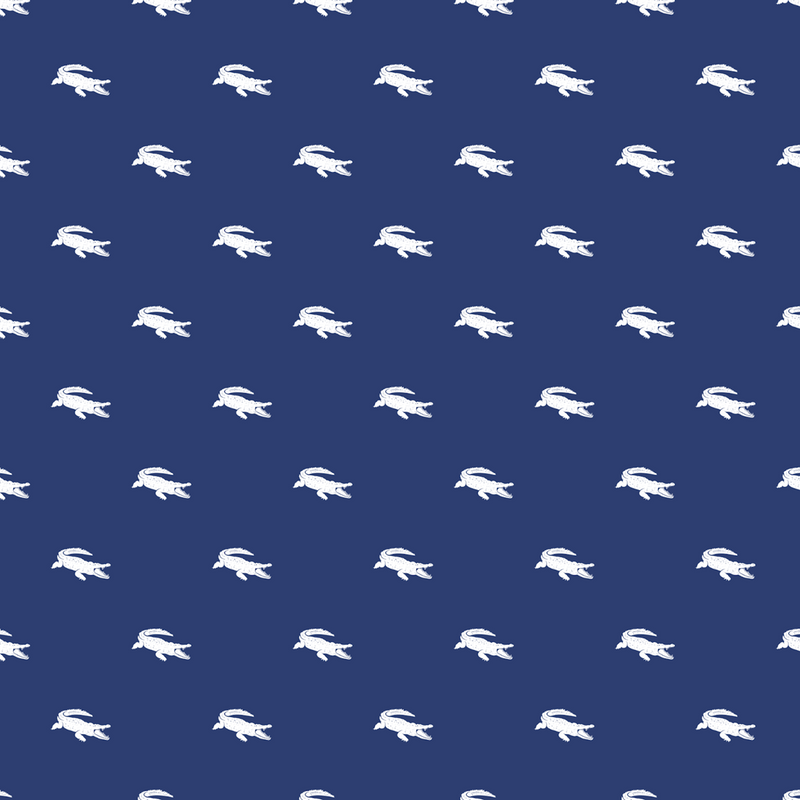 Alligator Pillow Sham, Navy Blue