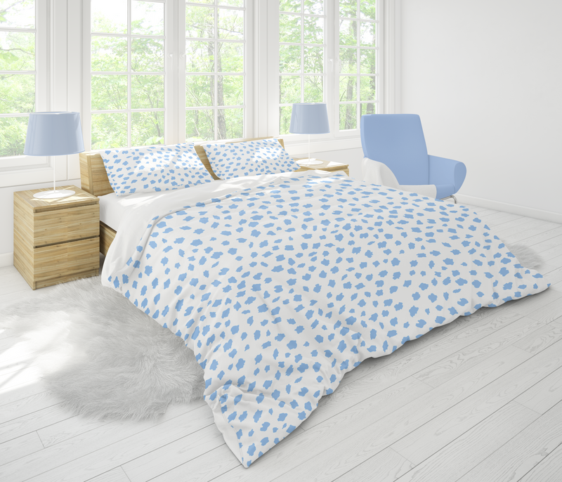 Spotsy Bedding in French Blue