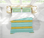 Annie Turquoise and Yellow Stripe Bedding Collection