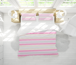 Genevieve Pink and White Stripe Bedding