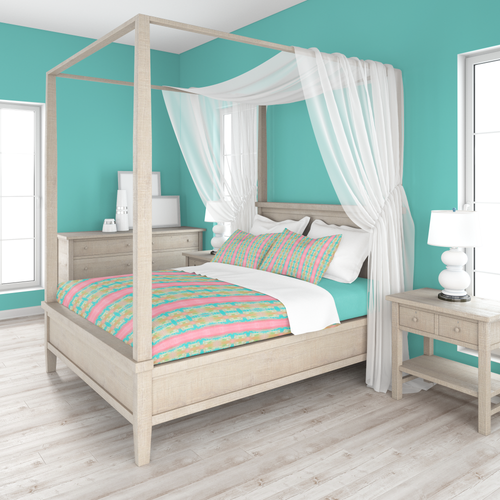 Ryan Pink and Turquoise Bedding