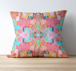 Abstract Pillow in Coral Pink