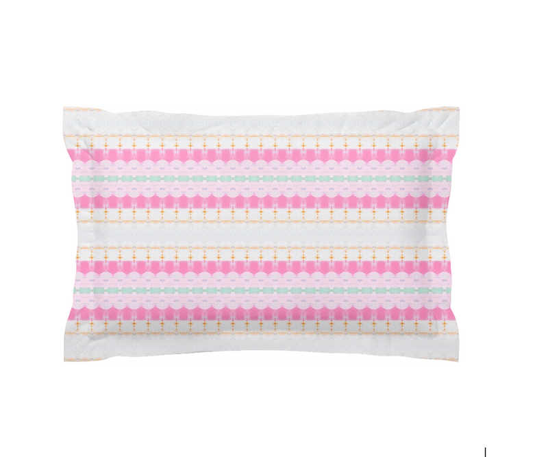 Genevieve Pink and White Stripe Bedding