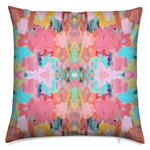 Abstract Pillow in Coral Pink