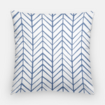 Blue and White Herringbone Pillow