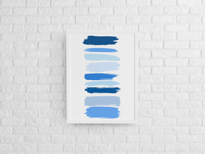 Blue Strokes Wall Art