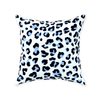 Leopold Leopard Pillow, Black and Blue