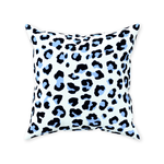 Leopold Leopard Pillow, Black and Blue