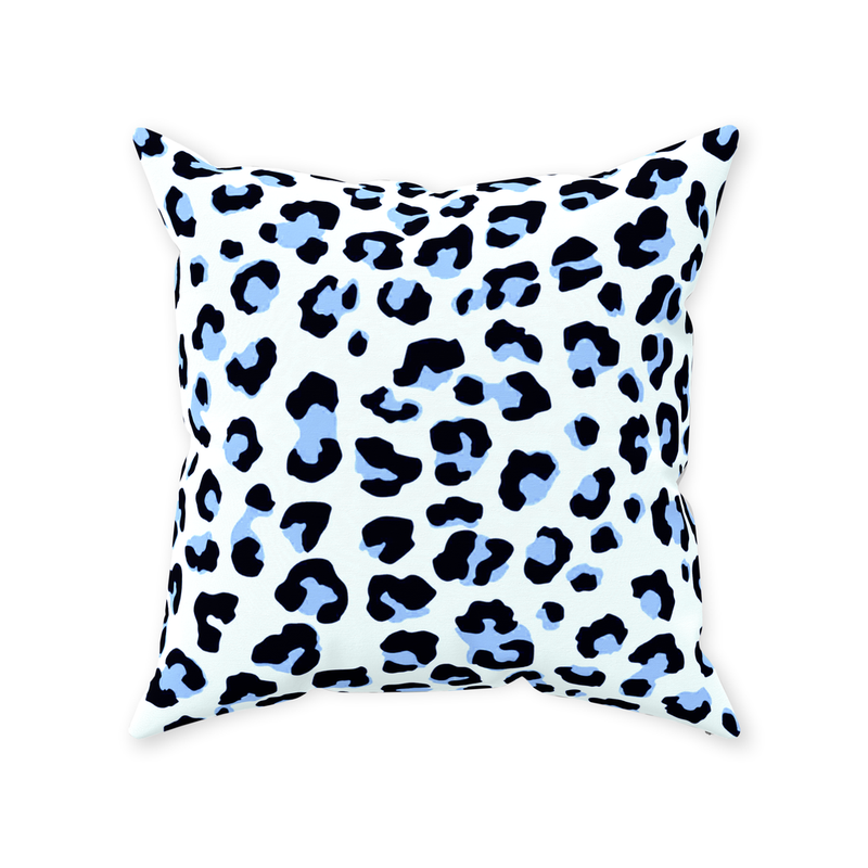 Leopold Leopard Pillow, Black and Blue