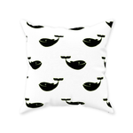 Black and White Whale Pillow