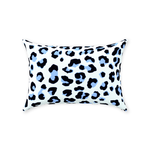 Leopold Leopard Pillow, Black and Blue