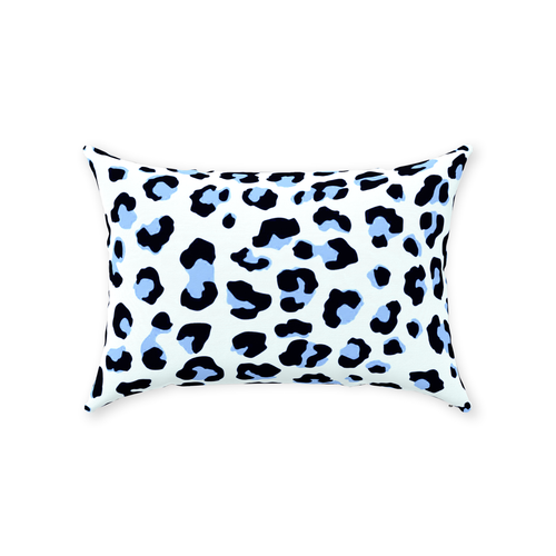 Leopold Leopard Pillow, Black and Blue