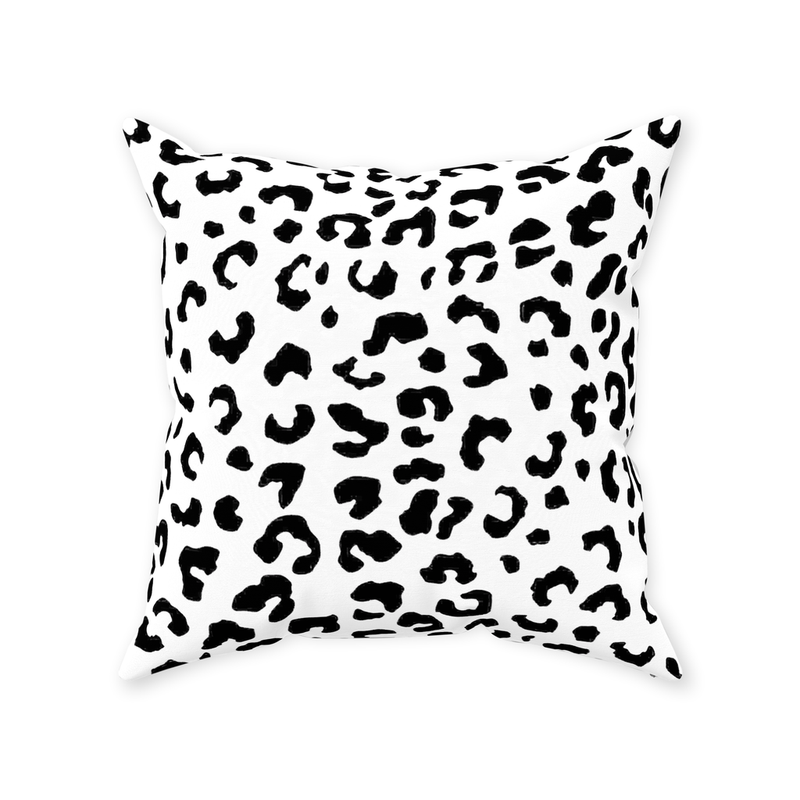 Leopold Leopard Pillow, Black and White