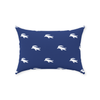 Alligator Pillow in Navy Blue & White