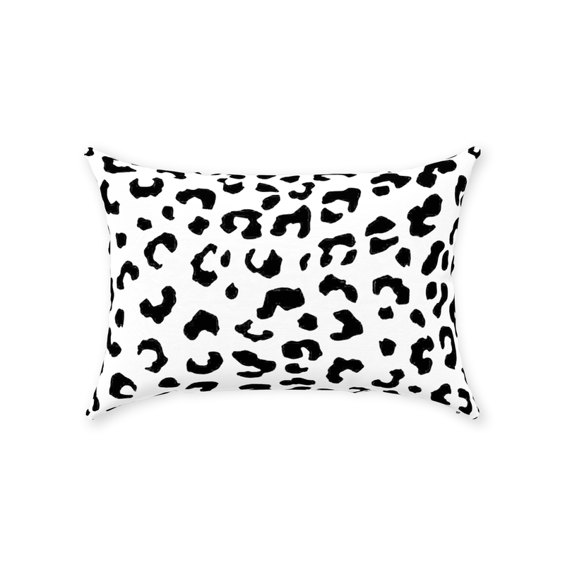 Leopold Leopard Pillow, Black and White