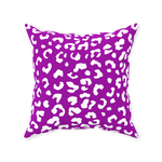 Leopold Leopard Pillow, Purple and White