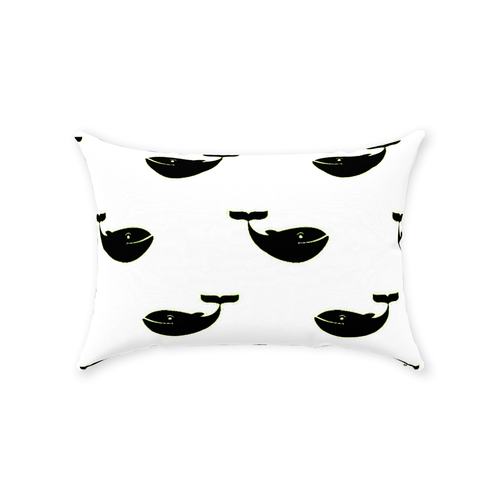 Black and White Whale Pillow