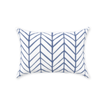 Blue and White Herringbone Pillow