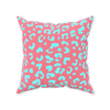 Leopold Leopard Pillow, Coral and Aqua