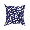 Leopold Leopard Pillow, Navy and White