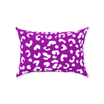 Leopold Leopard Pillow, Purple and White