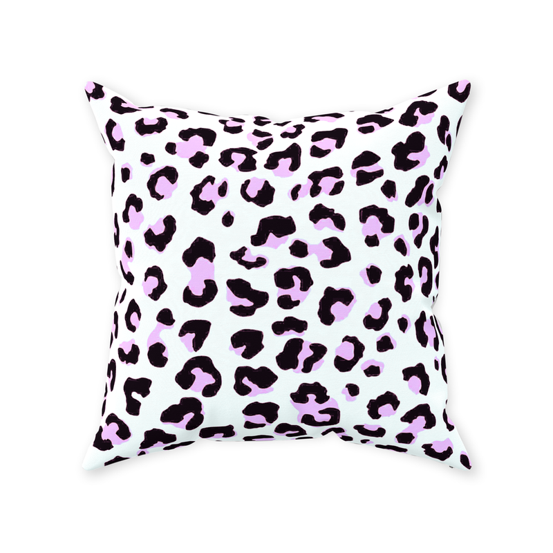 Leopold Leopard Pillow, Black and Pink