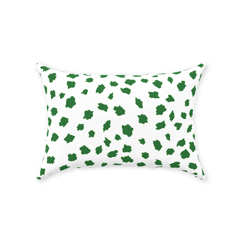 Spotsy Pillow in Green and White