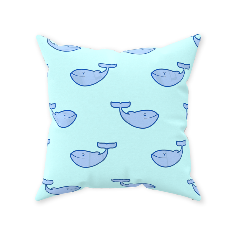 Aqua Whale Pillow