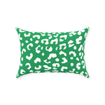 Leopold Leopard Pillow, Green and White