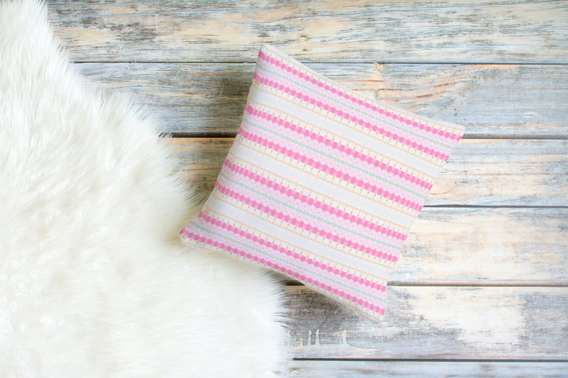 Genevieve Pink Striped Pillow