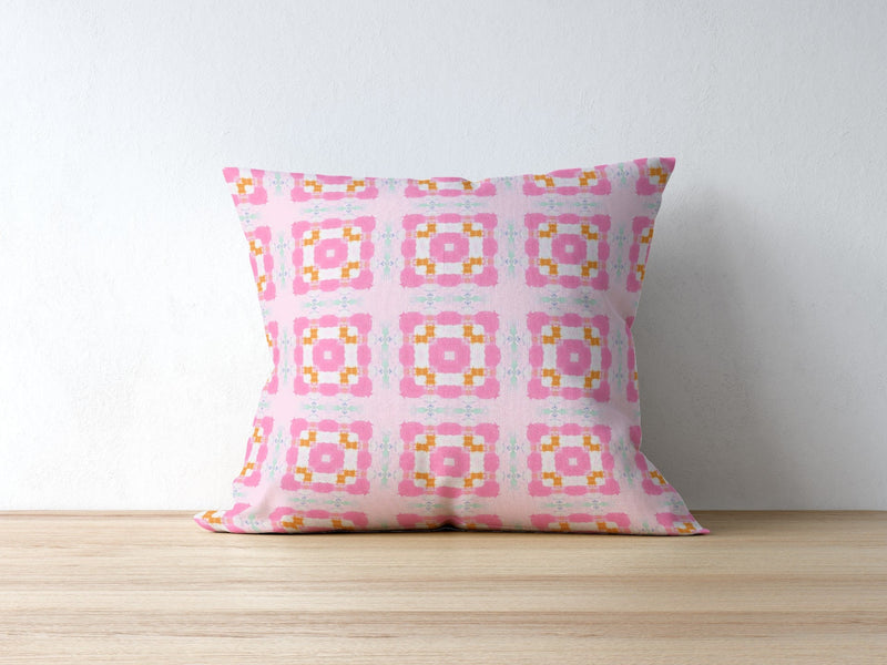 Kips Bay Pink and Orange Pillow