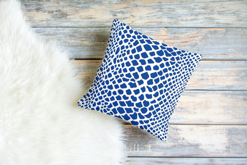 Crocodile Pillow in Navy Blue