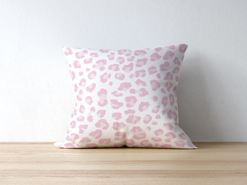 Leopold Leopard Pillow, Blush Pink