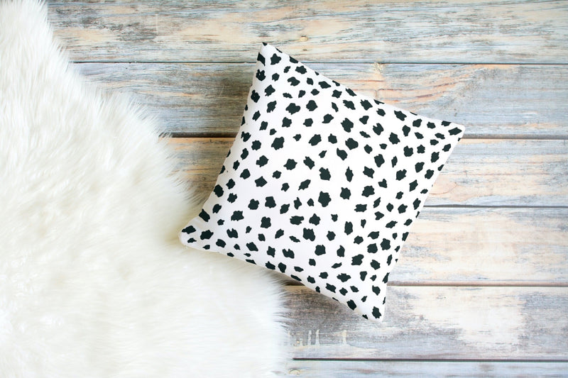 Spotsy Pillow in White and Black