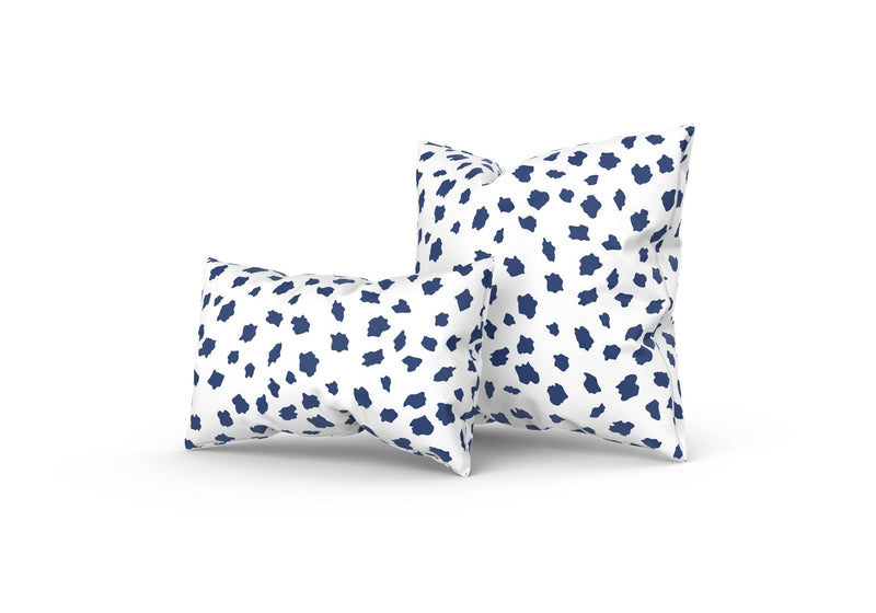 Spotsy Pillow in Navy Blue and White