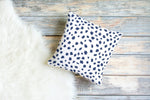 Spotsy Pillow in Navy Blue and White