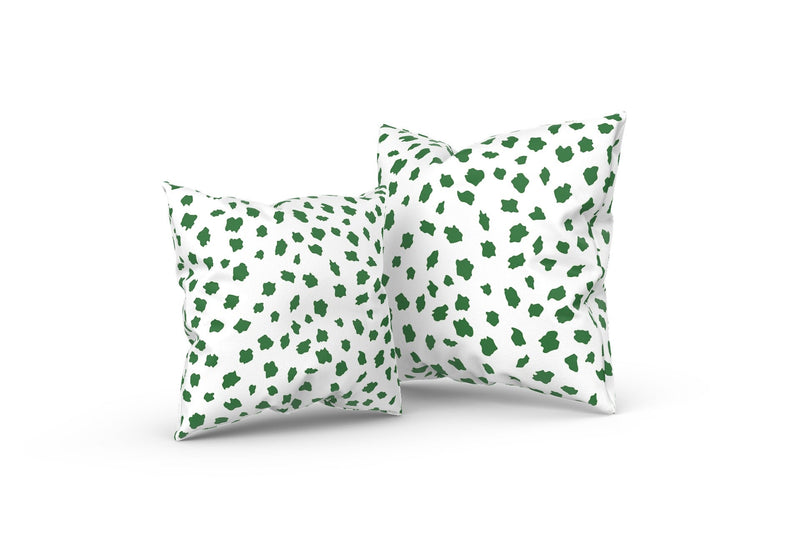 Spotsy Pillow in Green and White