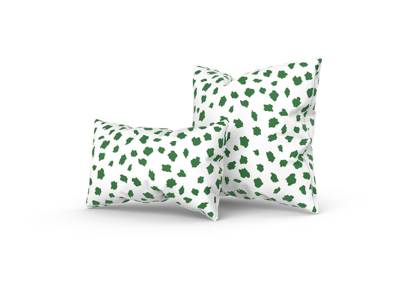 Spotsy Pillow in Green and White