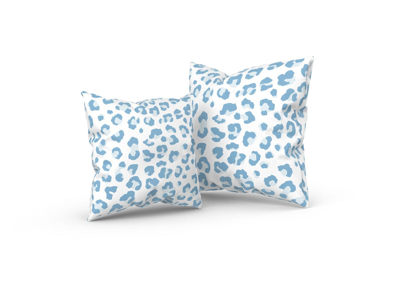 Leopold Leopard Pillow, Blue