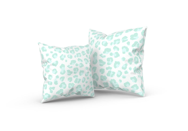 Leopold Leopard Pillow, Aqua