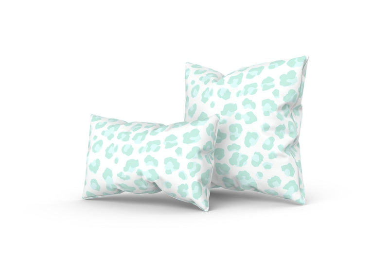 Leopold Leopard Pillow, Aqua