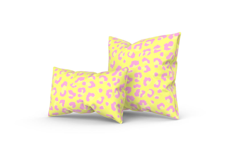 Oxford Pink Kids, Leopold Leopard Pillow in Yellow and Pink