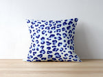 Leopold Leopard Pillow, Navy Blue